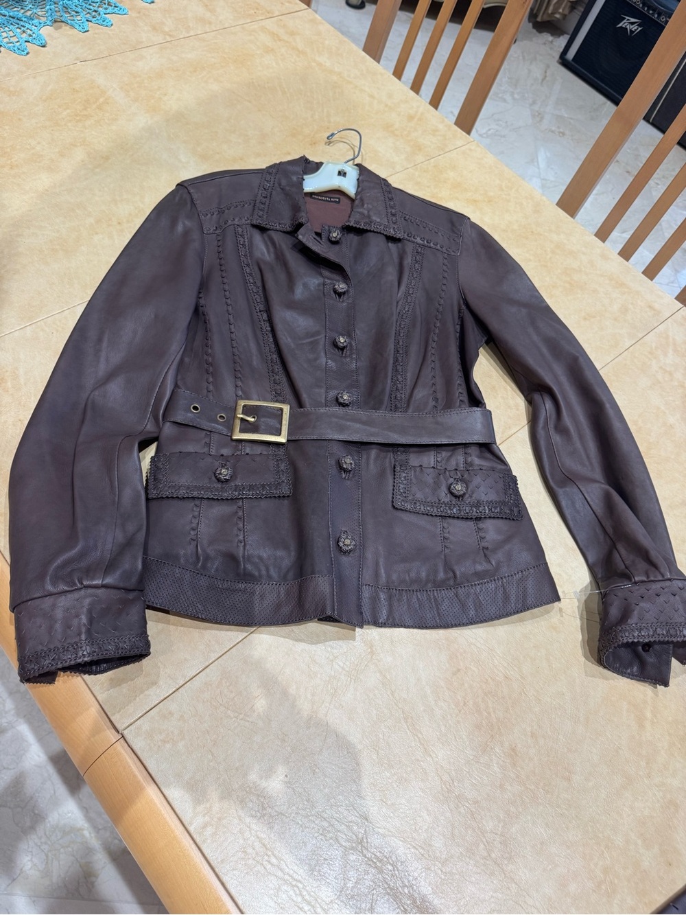 PRICE DROP: BENEDETTA NOVI, 46, FITTED, ONE-OF-A-KIND SAMPLE DARK BROWN LAMBSKIN